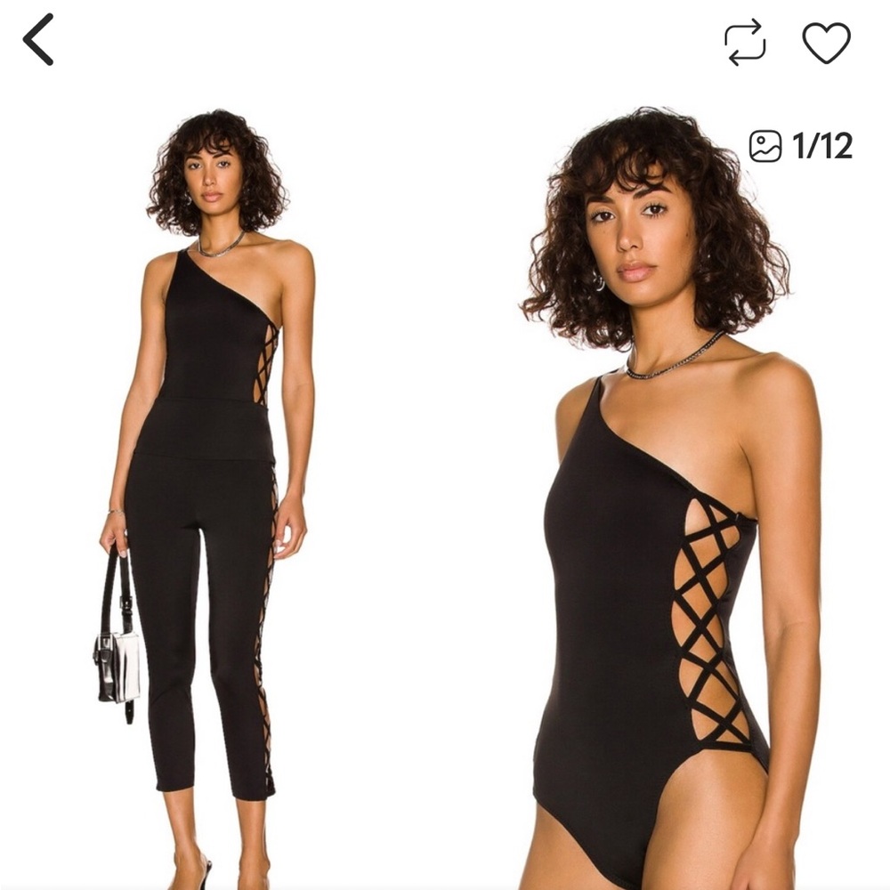 Chic Norma Kamali Black One-Shoulder Swimsuit